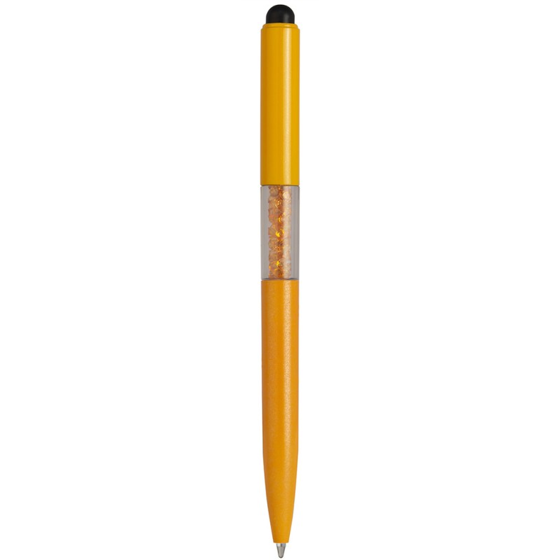 Penna a sfera con touch screen in plastica arancione personalizzata B11234A