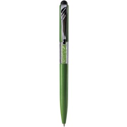 Penna a sfera con touch screen in plastica verde personalizzata B11234V