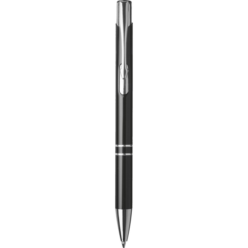 Penna a sfera in alluminio e metallo nera personalizzata B11239N