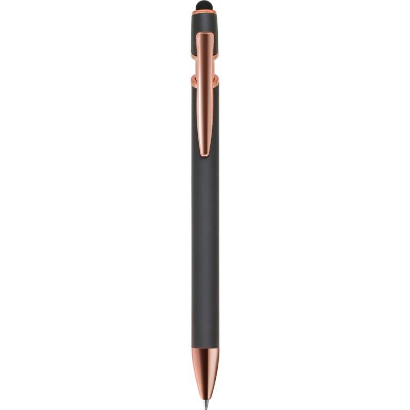 Penna a sfera con touch screen in alluminio e metallo grigia personalizzata B11244GR