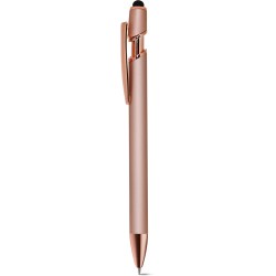 Penna a sfera con touch screen in alluminio e metallo rosa personalizzata B11244RS
