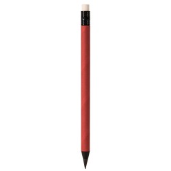 Matita in cartone con gomma con grafite in metallo rosso personalizzato B11248R Matita in cartone con gomma con grafite in metallo rosso personalizzato B11248R