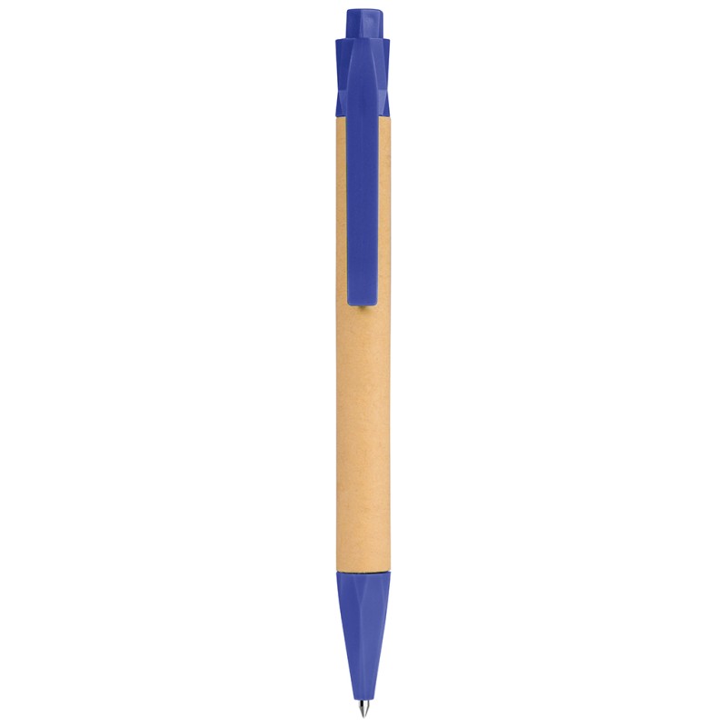 Penna a sfera in cartone riciclato e pla blu royal personalizzata B11250BL