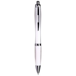 Penna a sfera in rpet e metallo bianca personalizzata B11255B