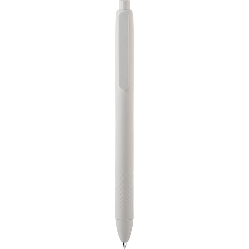 Penna a sfera biodegradabile e compostabile in pla bianca personalizzata B11263B