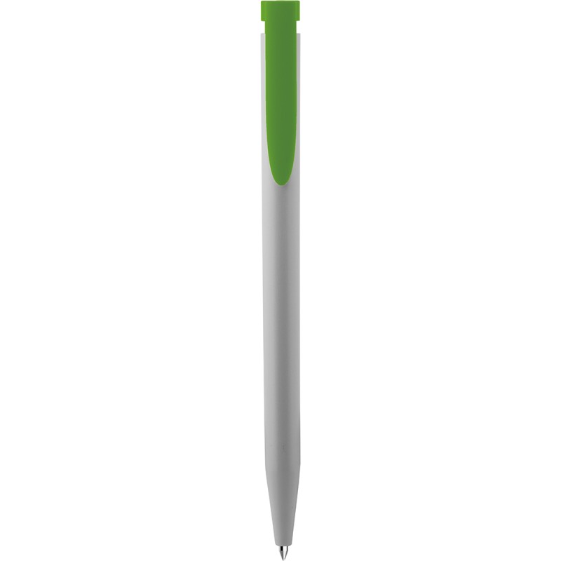 Penna a sfera in plastica riciclata verde acido personalizzata B11266VA