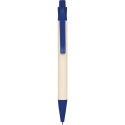 Penna a sfera in cartone riciclato del latte e pla blu royal personalizzata B11272BL