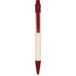 Penna a sfera in cartone riciclato del latte e pla rossa personalizzata B11272R