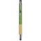 Penna a sfera con touch screen in paglia di grano verde personalizzata B11273V