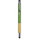Penna a sfera con touch screen in paglia di grano verde personalizzata B11273V
