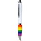 Penna a sfera arcobaleno con touch screen in plastica e metallo personalizzata B11278