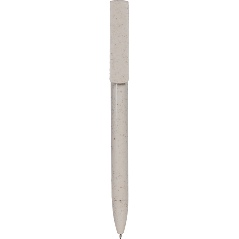 Penna a sfera in paglia di grano bianca personalizzata B11286B