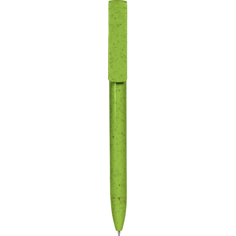 Penna a sfera in paglia di grano verde acido personalizzata B11286VA