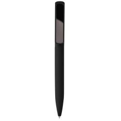 Penna a sfera in alluminio riciclato soft touch nera personalizzata B11294N