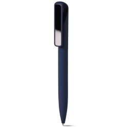 Penna a sfera in alluminio riciclato soft touch blu navy personalizzata B11294NY