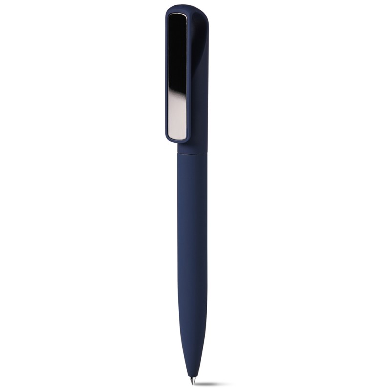 Penna a sfera in alluminio riciclato soft touch blu navy personalizzata B11294NY