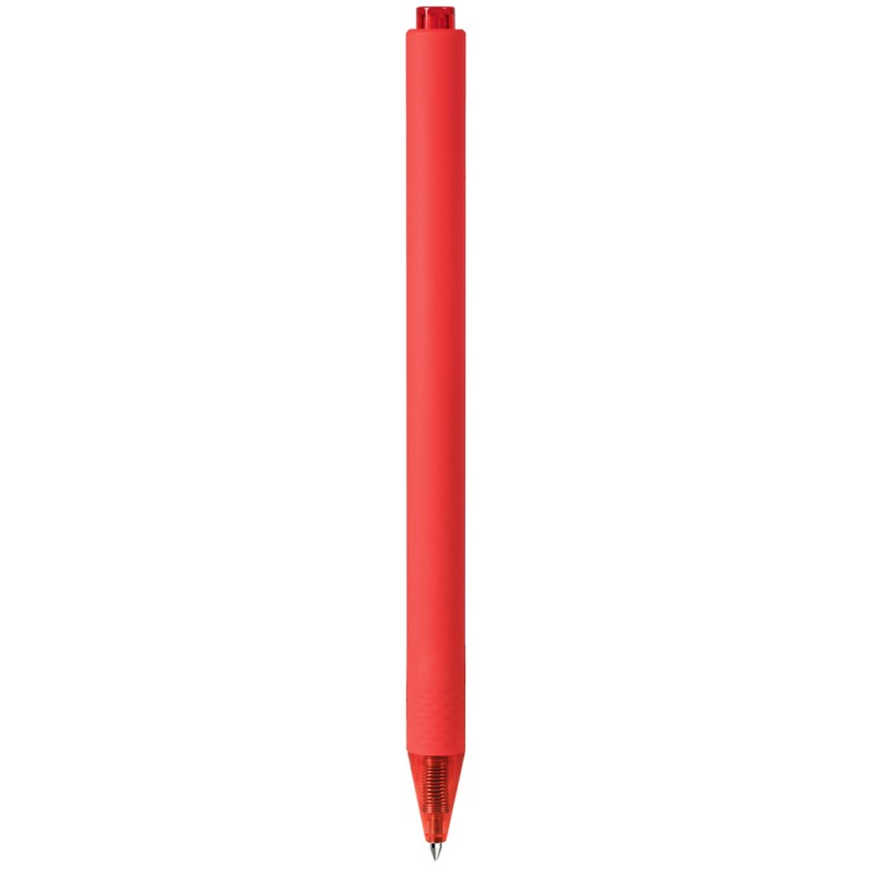Penna con inchiostro gel in plastica soft touch rossa personalizzata B11299R