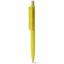 Penna a sfera con refill blu in paglia di grano gialla personalizzata B11301G