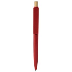 Penna a sfera con refill blu in paglia di grano rossa personalizzata B11301R