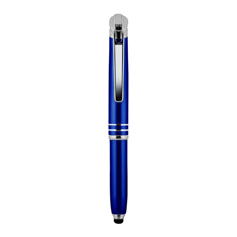 Penna a sfera touch screen e luce in alluminio e metallo blu royal personalizzata B11306BL