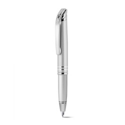 Penna a sfera touch screen e luce in alluminio e metallo grigia personalizzata B11306GR