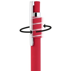 Penna a sfera in metallo ed alluminio con antistress fidget spinner rossa personalizzata B11307R
