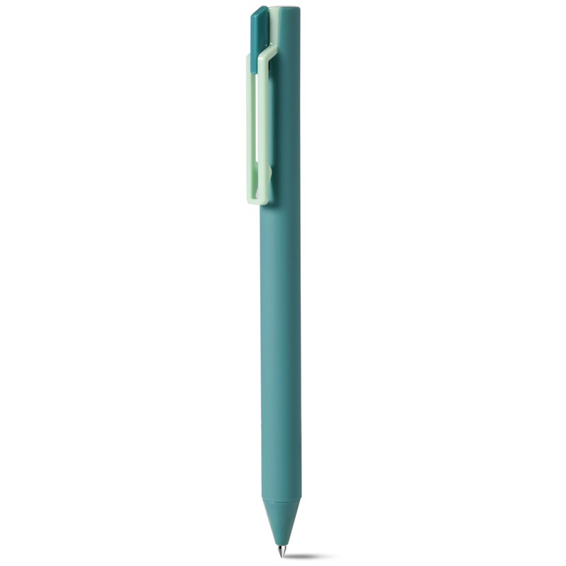 Penna a sfera in plastica soft touch verde personalizzata B11308V