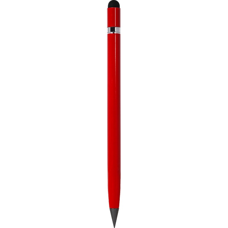 Matita in alluminio touch screen con grafite in metallo rosso personalizzato B11285R