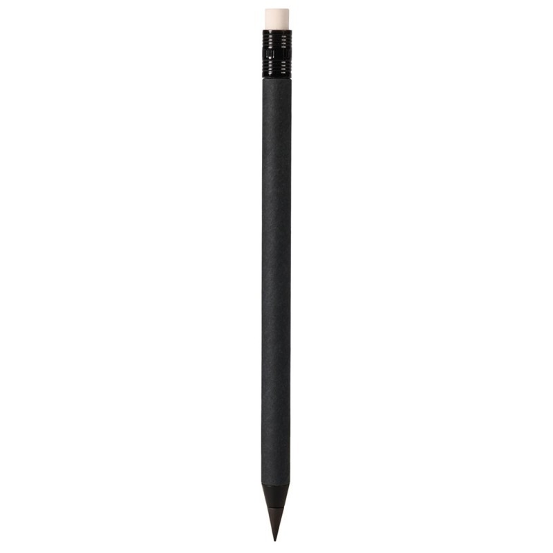 Matita in cartone con gomma con grafite in metallo nero personalizzato B11248N