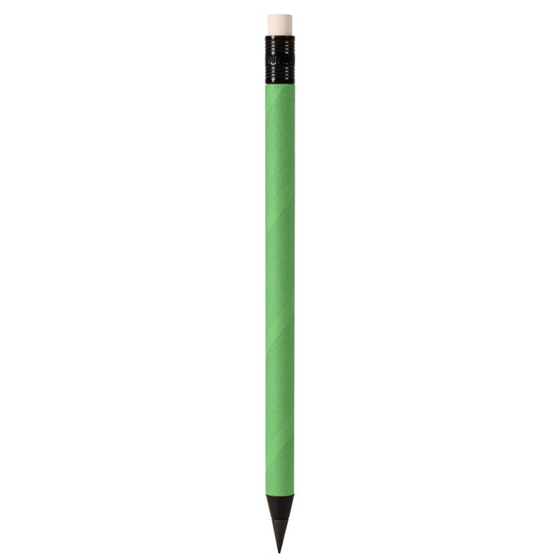 Matita in cartone con gomma con grafite in metallo verde acido personalizzato B11248VA