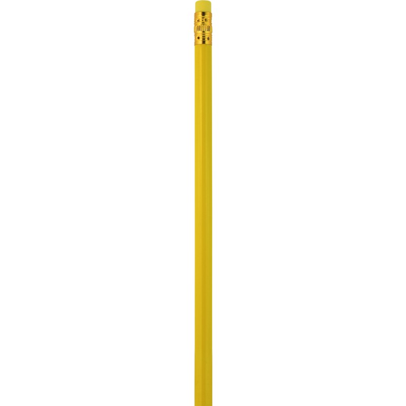 Matita in legno con gomma colorata giallo personalizzato B11157G
