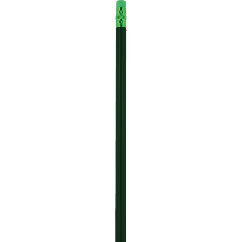 Matita in legno con gomma colorata verde inglese personalizzato B11157VI