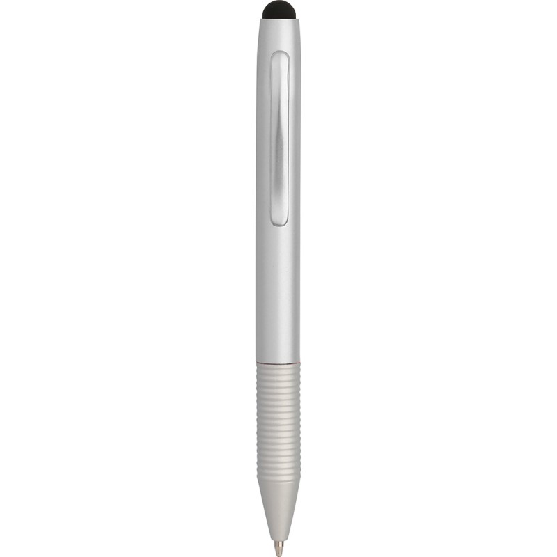 Mini penna a sfera con touch screen in metallo grigia personalizzata B11161GR