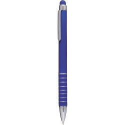 Mini penna  a sfera con touch screen in plastica e metallo blu royal personalizzata B11168BL