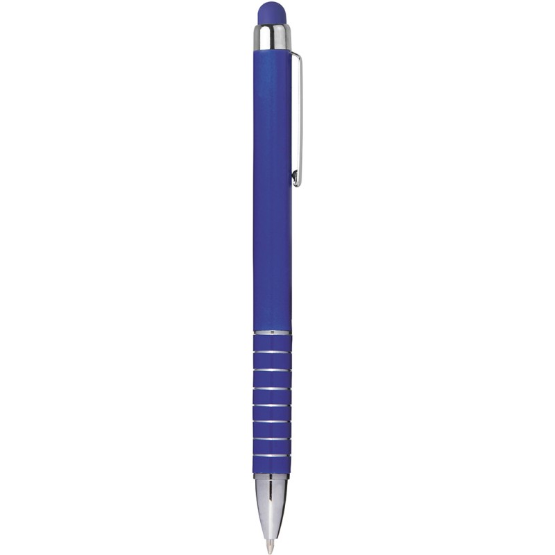 Mini penna  a sfera con touch screen in plastica e metallo blu royal personalizzata B11168BL