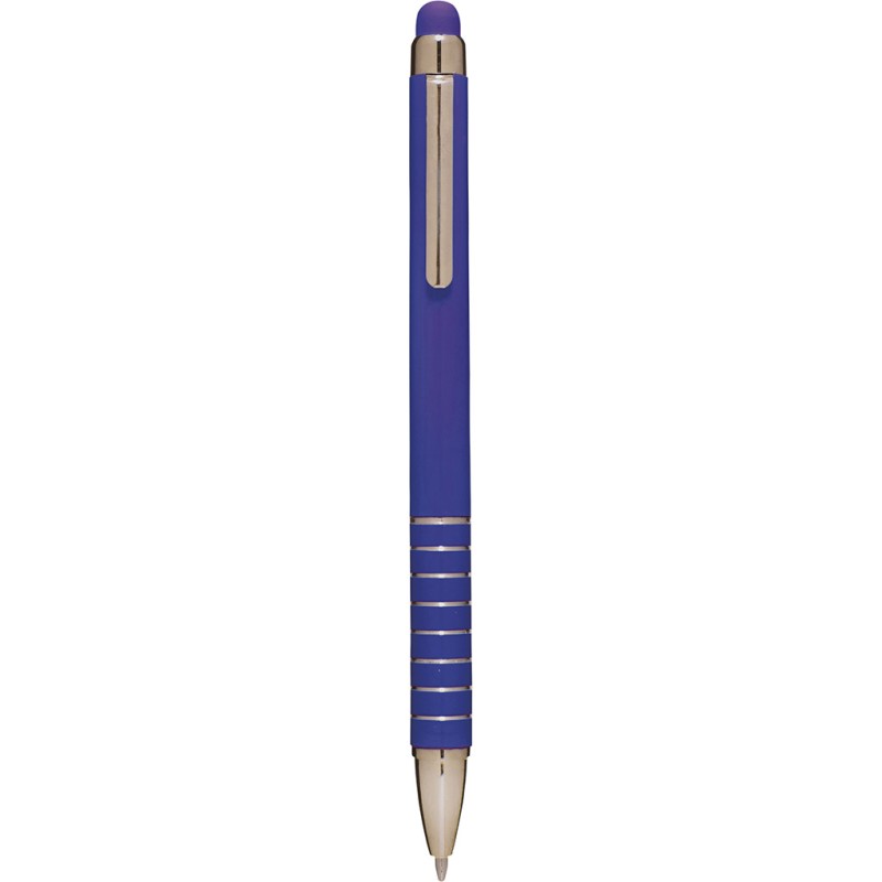 Mini penna  a sfera con touch screen in plastica e metallo blu royal personalizzata B11168BL