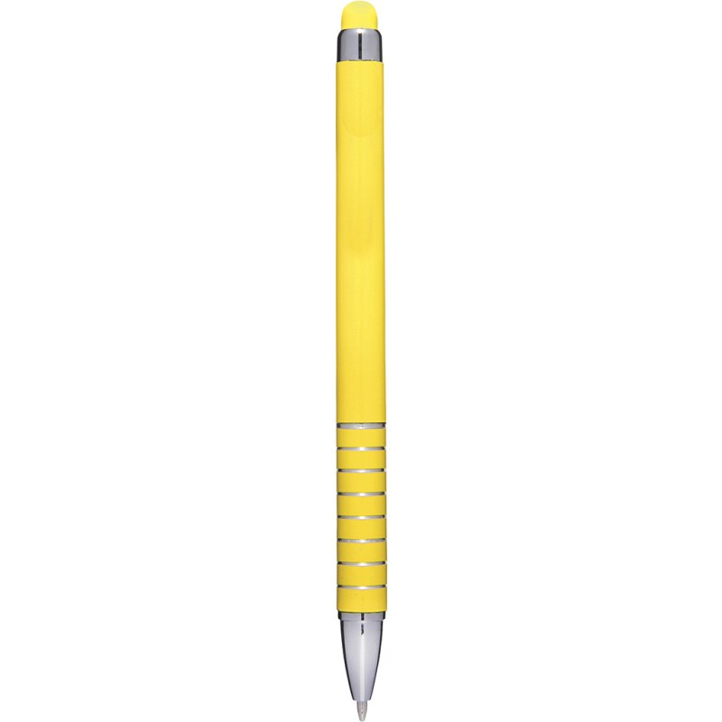 Mini penna  a sfera con touch screen in plastica e metallo gialla personalizzata B11168G