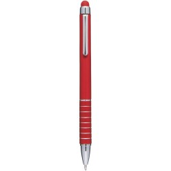 Mini penna  a sfera con touch screen in plastica e metallo rossa personalizzata B11168R