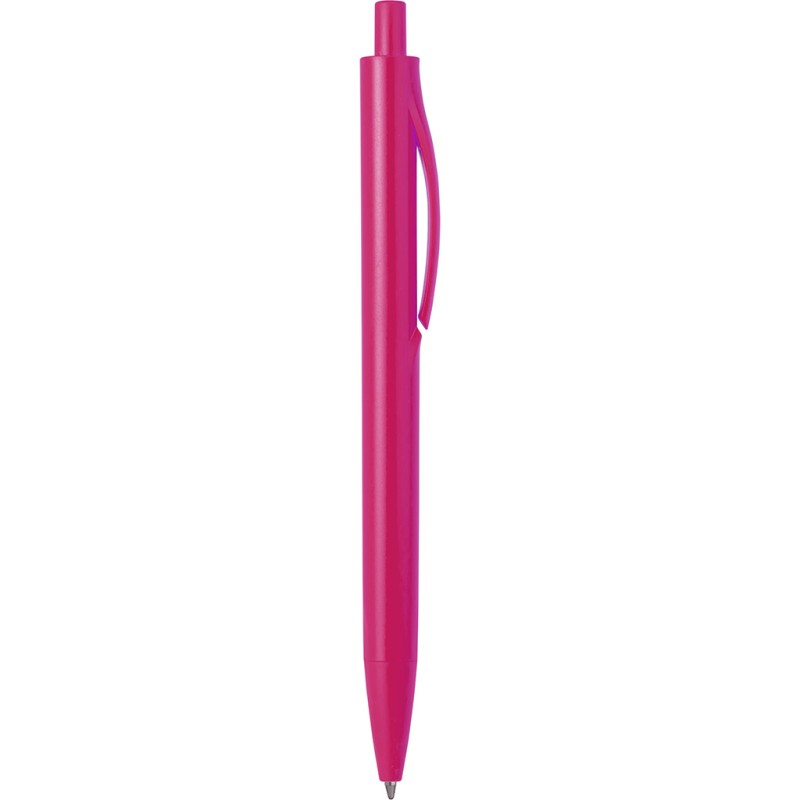 Penna a sfera colori  fluorescenti in plastica fucsia personalizzata B11035FU