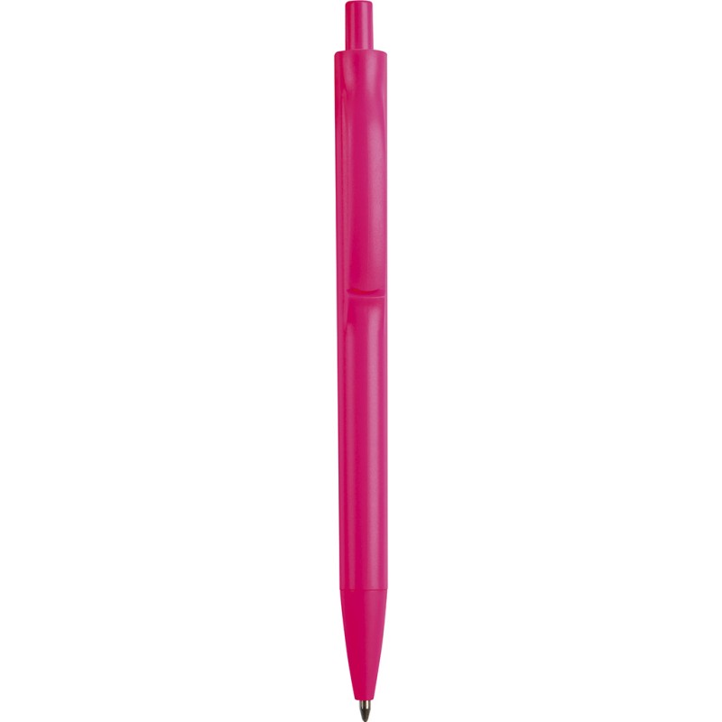 Penna a sfera colori  fluorescenti in plastica fucsia personalizzata B11035FU