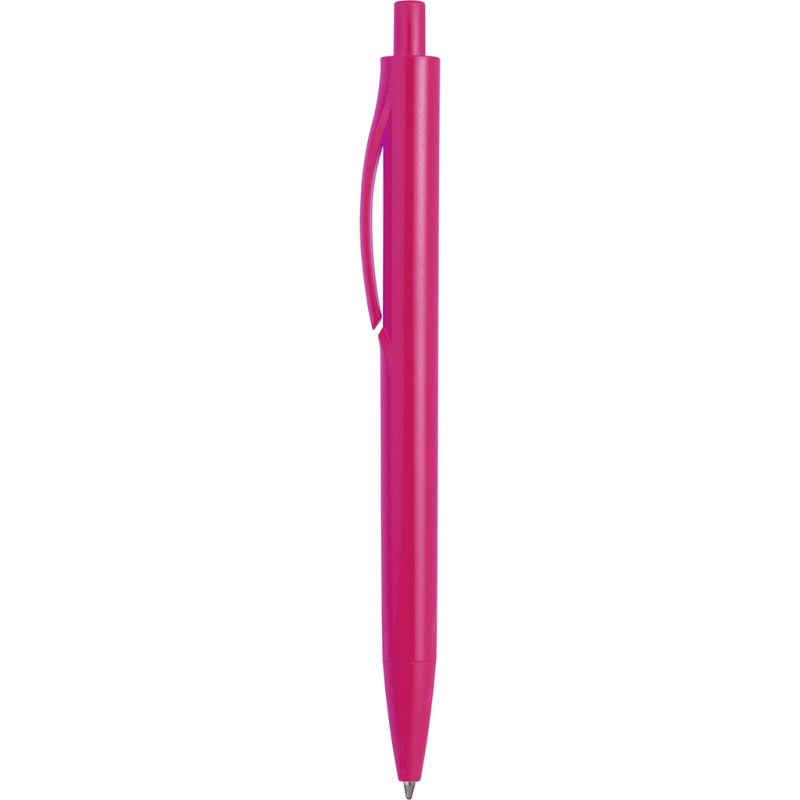 Penna a sfera colori  fluorescenti in plastica fucsia personalizzata B11035FU