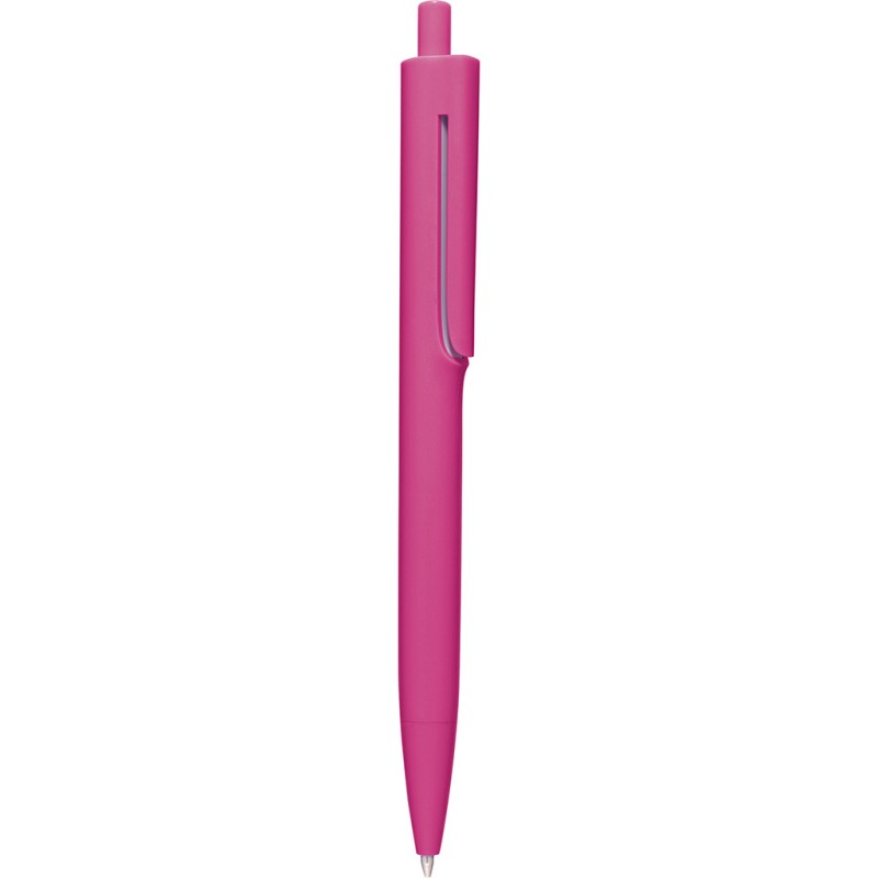 Penna a sfera colori  fluorescenti in plastica fucsia personalizzata B11167FU