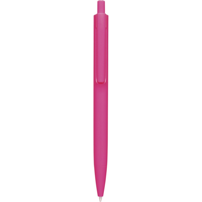 Penna a sfera colori  fluorescenti in plastica fucsia personalizzata B11167FU