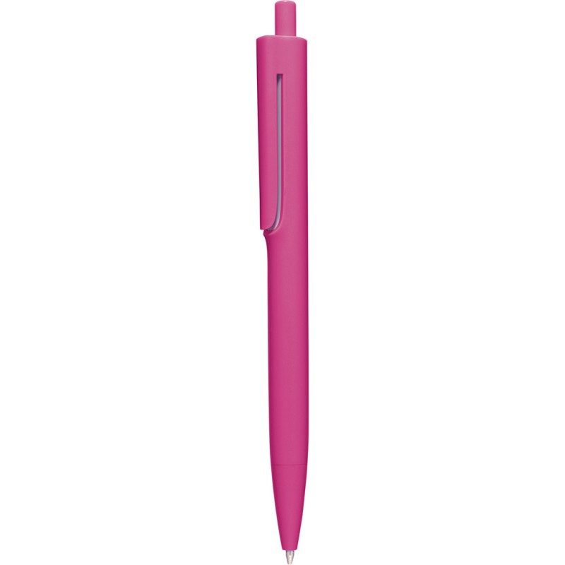 Penna a sfera colori  fluorescenti in plastica fucsia personalizzata B11167FU