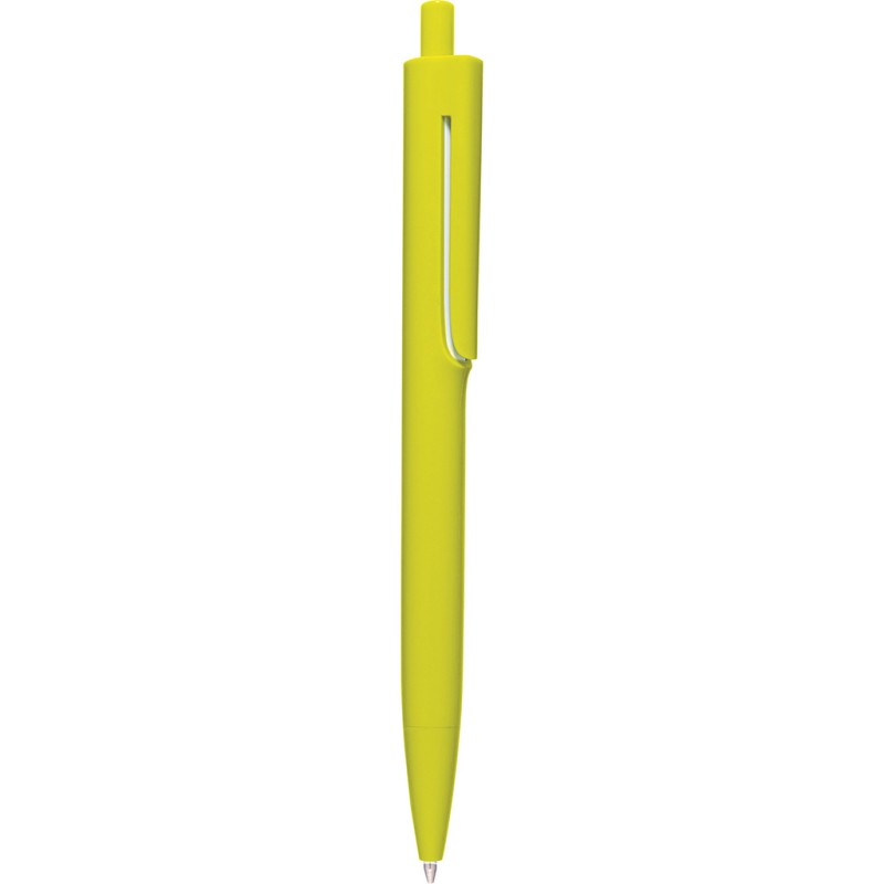 Penna a sfera colori  fluorescenti in plastica gialla personalizzata B11167G