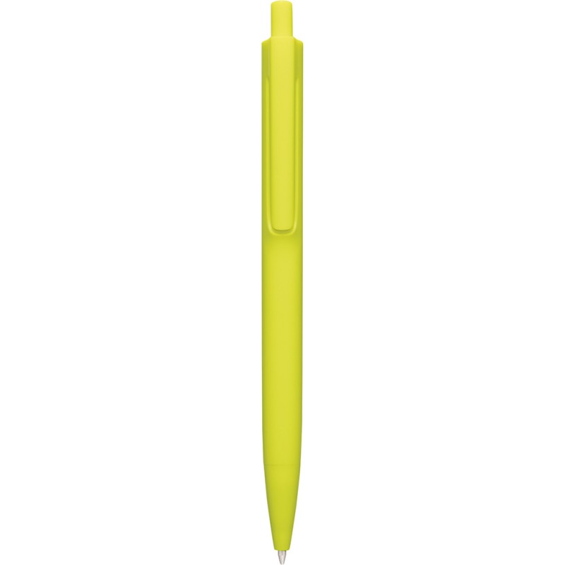 Penna a sfera colori  fluorescenti in plastica gialla personalizzata B11167G