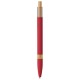 Penna a sfera con refill blu in alluminio riciclato soft touch e bambù rossa personalizzata B11303R