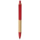Penna a sfera con refill blu in bambù rossa personalizzata B11302R