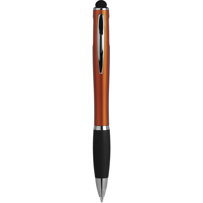 Penna a sfera con touch screen arancione personalizzata B11179A