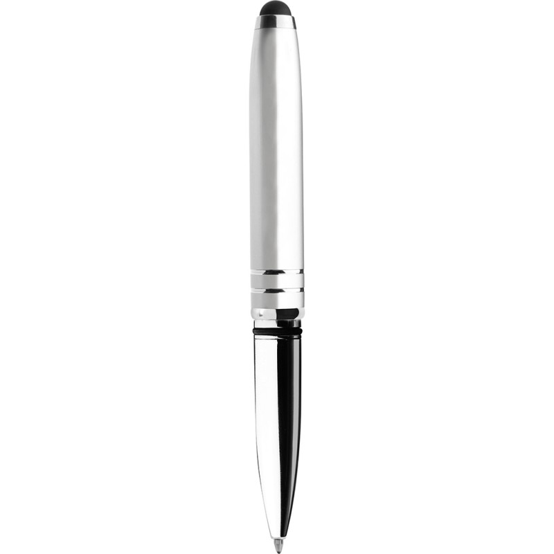 Penna a sfera con touch screen e luce in plastica e metallo grigia personalizzata B11180GR